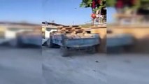 Altınözü'nde fren sistemi arızalanan traktör ortalığı savaş alanına çevirdi