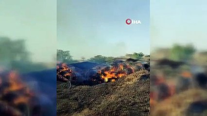 Tekirdağ'da Bir Evde Çıkan Yangında 3 Bin Balya Saman Kül Oldu