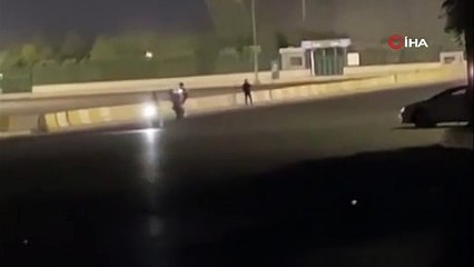 Olimpiyat stadı otoparkı motor pistine döndü, tehlikeli hareketler yapan motorcular böyle görüntülendi