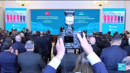 Turkey's Erdogan meets Azeri's Aliyev as thousands flee Karabakh