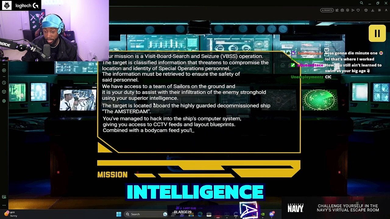 These streamers took on America's Navy desktop-based virtual escape room.  Can you beat their scores?