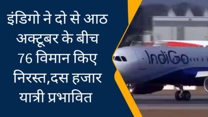 प्रयागराज: इंडिगो ने दो से आठ अक्टूबर के बीच 76 विमान किए निरस्त,दस हजार यात्री प्रभावित