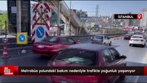 İstanbul'da trafik kilitlendi! Metrobüs yolunda gündüz saati bakım çalışması yapıldı