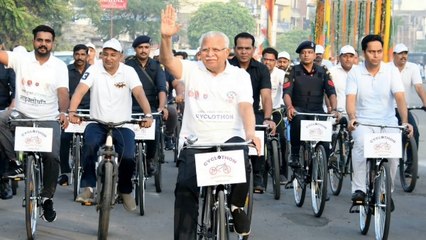 नशा मुक्त हरियाणा' साइक्लोथॉन यात्रा करनाल में हुई समाप्त,सीएम खट्टर ने कहा- तोड़नी होगी सप्लाई चेन