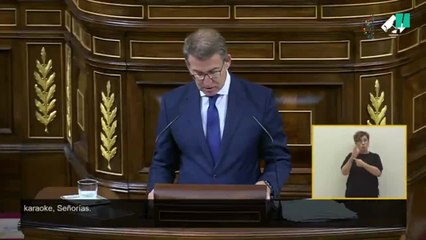 Feijóo desata la risa en la bancada socialista al decir que tiene "los apoyos de una formación unitaria como Vox"