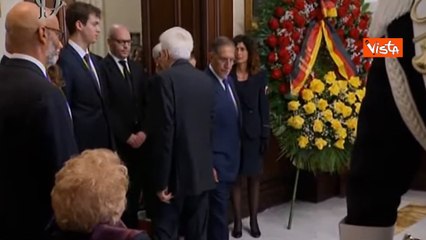 Funerali Napolitano, l'omaggio di Mattarella, Meloni, La Russa e Fontana a Montecitorio