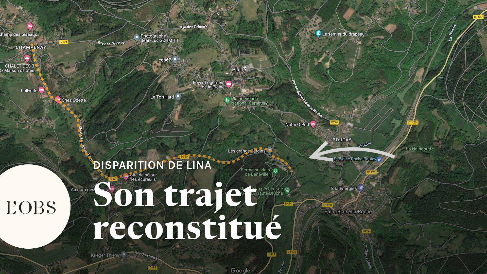 Disparition de Lina dans le Bas-Rhin : son trajet reconstitué