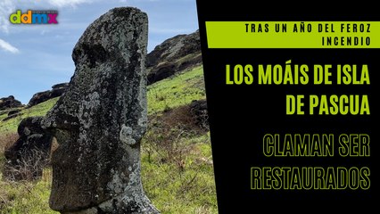 Tras un año del feroz incendio, los moáis de Isla de Pascua claman ser restaurados