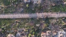 Destruction in Ukraine’s eastern village of Klishchiivka captured in aerial footage