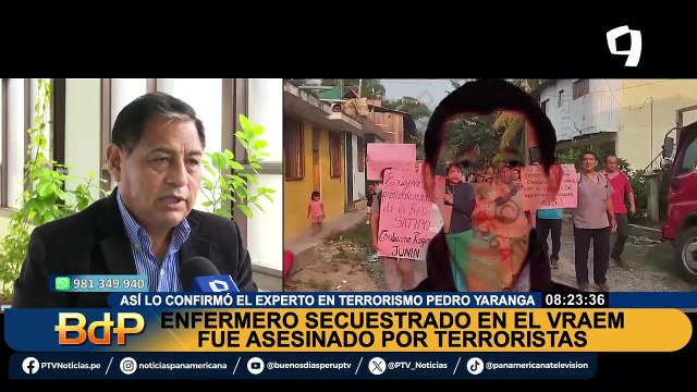 Ya habrían asesinado al enfermero secuestrado por terroristas en el Vraem, según Pedro Yaranga