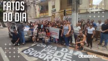 Integrantes do Casa Dia fazem protesto cobrando equipamentos e segurança