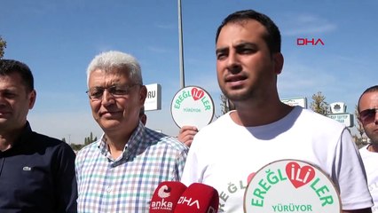 Nejat Türktaş, président du district du CHP Ereğli, et ses amis poursuivent leur marche pour devenir une province