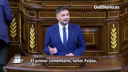 Rufián, a Feijóo: “Se le está poniendo cara de Pablo Casado y de Albert Rivera”