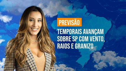 下载视频: Previsão Brasil - Temporais avançam sobre SP com vento, raios e granizo