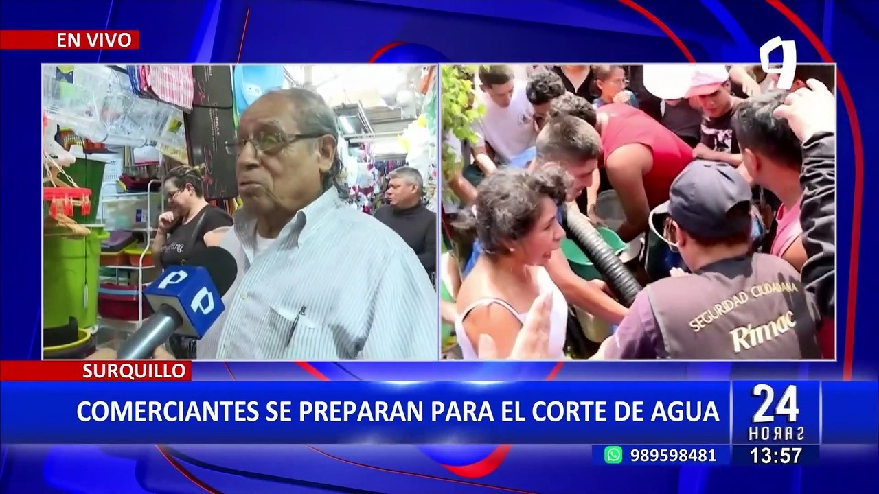 Comerciantes de Lima se preparan para el corte de agua programado