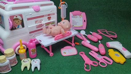 Movie for Children | 8 Minutes Satisfying with Unboxing Cute Baby Dentist Ambulance Car ASMR ( No Music)