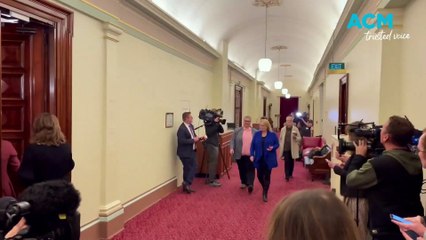 Labor members enter party room