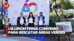 Lía Limón firma convenio para rescatar área verde de la Plaza de la Paz