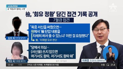 檢, ‘회유 정황’ 담긴 이화영 접견 기록 공개