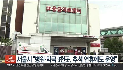 서울시 "병원·약국 9천곳, 추석 연휴에도 운영"