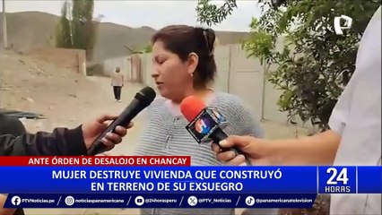 Mujer termina relación con su esposo y destruye casa que ambos construyeron