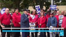 Biden joins striking auto workers and picket line
