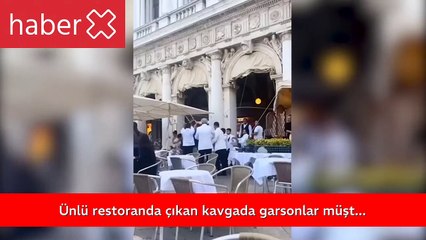 Ünlü restoranda çıkan kavgada garsonlar müşterilere saldırdı, sandalyeler havada uçuştu