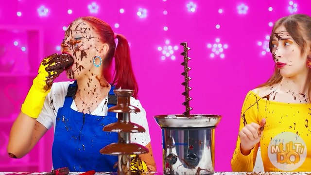 Emoji Food Challenge Chocolate Fountain Fondue