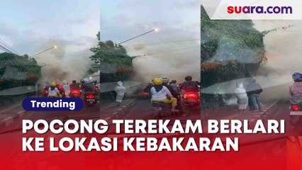 Kocak! Pocong Ini Terekam Berlari ke Lokasi Kebakaran, Warganet: Rela Bangkit karena Kepo