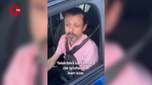 Engelli Tag sürücüsünü tehdit eden taksici utanmadan bir de tehdit anlarını kameraya almış!