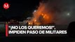 Protestas y bloqueos en Chiapas, pobladores queman llantas para impedir el paso de autoridades