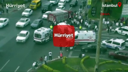 Fatih'te ambulans devrildi: Yaralılar var