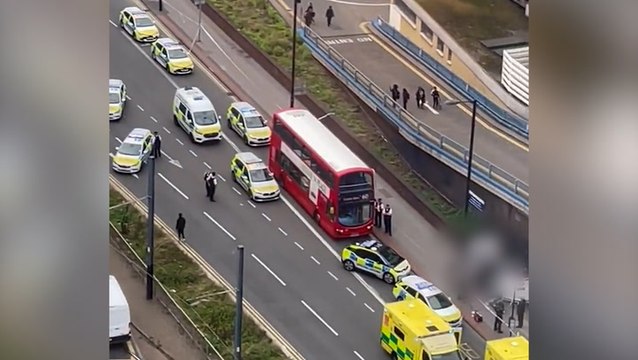 Croydon: Videos show police cars surrounding bus after 15-year-old girl fatally stabbed