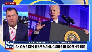 Fox News TV - Biden appears to stumble again getting off Air Force One