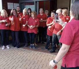 Sutton staff 'raise a glass' to mark the closure of town's Wilko store