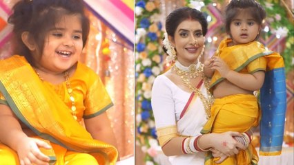 Charu Asopa ने बेटी को साड़ी पहना बनाया मराठी मुलगी, Ziana का Adorable Video, खुश दिखीं मां बेटी
