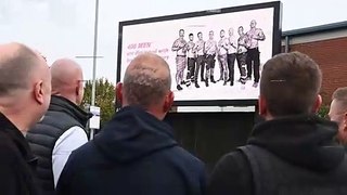 Billboard of eight bare-chested men unveiled in Grantham for Breast Cancer Awareness Month