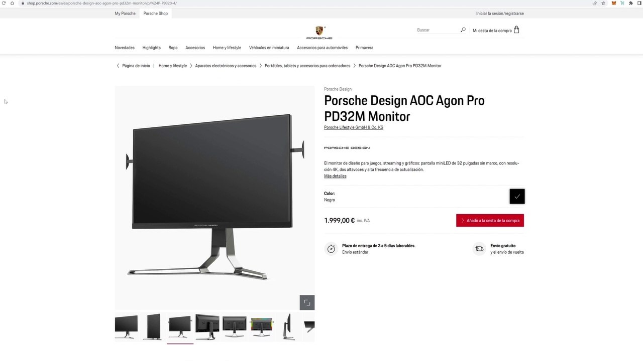 MONITOR AOC AGON PRO PORSCHE DESING PD32M ¿IMBATIBLE? NO ESTÁ AL ALCANCE DE TODOS 
