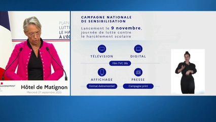 "Ne minimisons pas ce que vivent les enfants": Élisabeth Borne annonce une campagne de sensibilisation contre le harcèlement scolaire