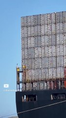 Huge Container Ship leaving port