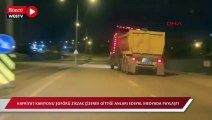 Tuzla'da hafriyat kamyonu şoförü zikzak çizerek gittiği anları sosyal medyada paylaştı 