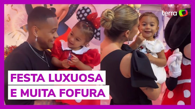 Liz ganha festa de aniversário e reação encanta fãs de Lore Improta e Leo Santana