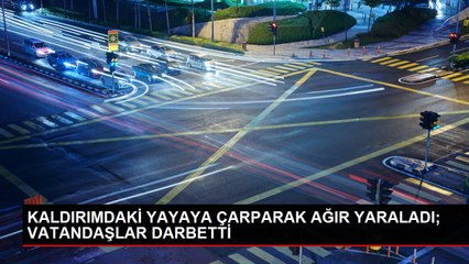 Kavşakta Kontrolden Çıkan Otomobil Yaya Çarptı, Sürücü Linç Edildi