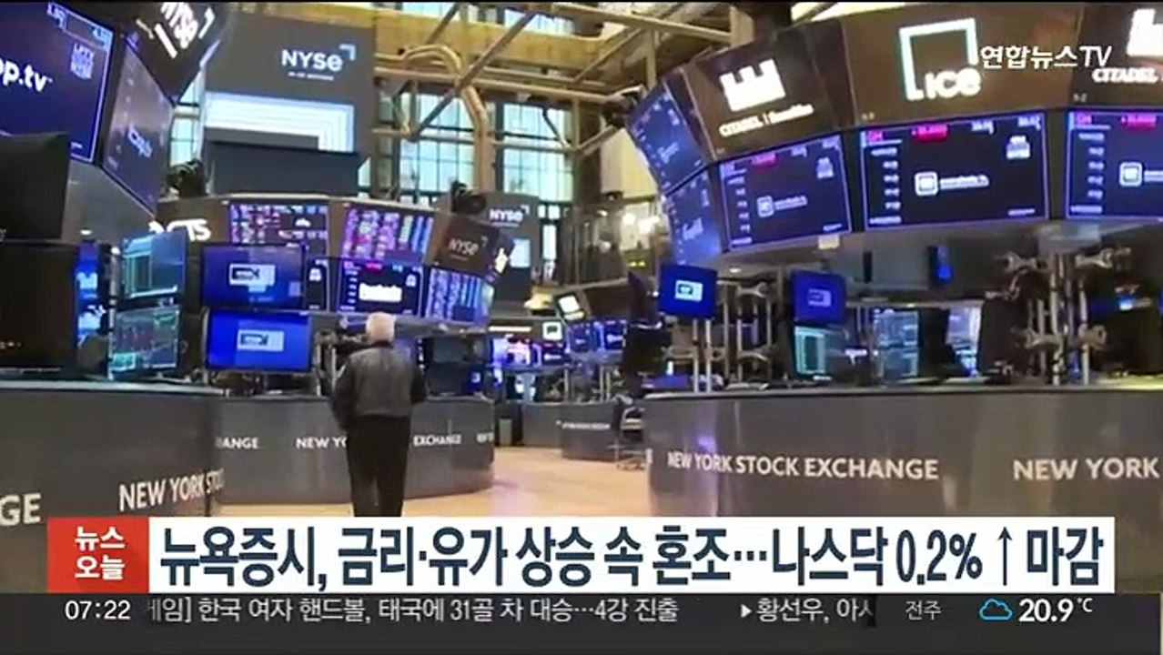 뉴욕증시, 금리·유가 상승 속 혼조…나스닥 0.2％↑마감