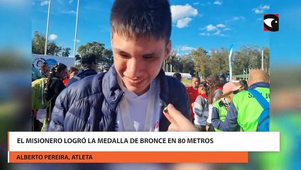 El misionero logró la medalla de bronce en 80 metros