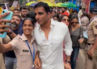 Sonu Sood आम आदमी की तरह निकले गणेश पूजा करने, फैंस ने घेरा