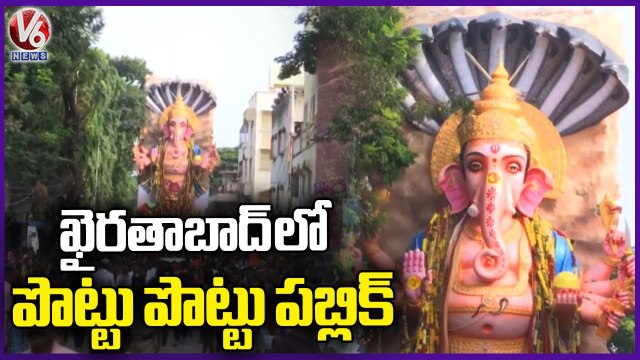 Khairatabad Ganesh Shobha Yatra : F2F with Devotees | Ganesh Immersion | V6 News