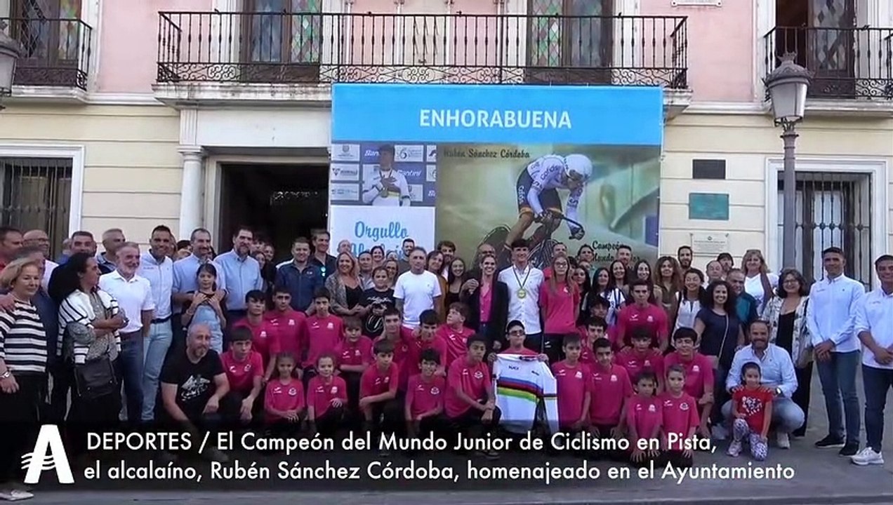 Alcalá de Henares se rinde ante el ciclista alcalaíno Rubén Sánchez Córdoba tras proclamarse Campeón del Mundo en Colombia