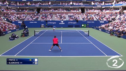 Acrobate au filet, prodigieux en défense : Le Top 5 de Djokovic à Flushing