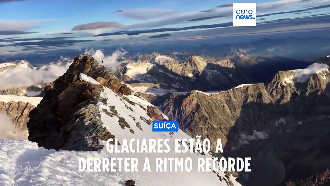 Volume de gelo dos glaciares suíços diminuiu 10% em dois anos alerta Academia Suíça das Ciências